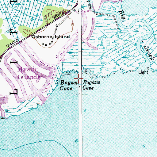 Topographic Map of Bogans Cove, NJ