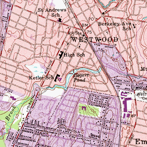 Topographic Map of Bogert Pond, NJ