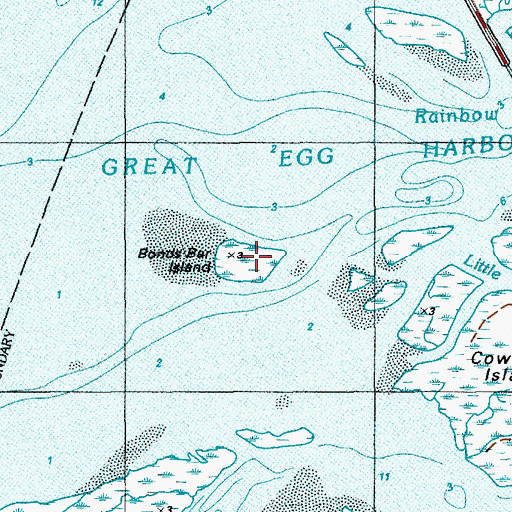 Topographic Map of Bonds Bar Island, NJ