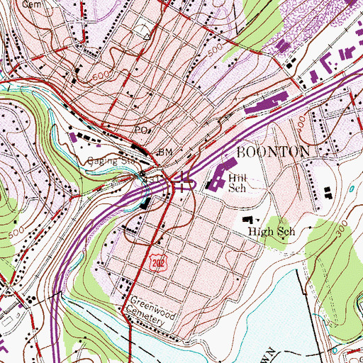 Topographic Map of Boonton, NJ