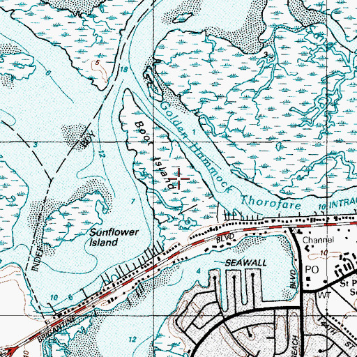 Topographic Map of Boot Island, NJ