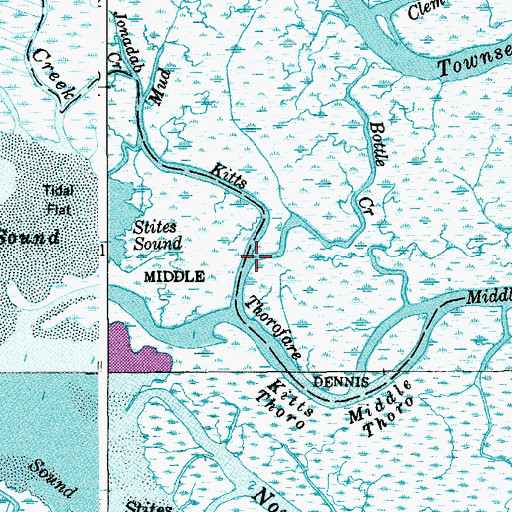 Topographic Map of Bottle Creek, NJ