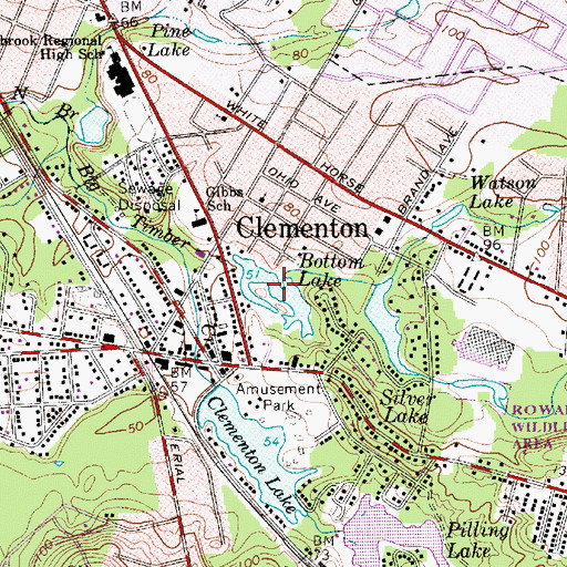 Topographic Map of Bottom Lake, NJ