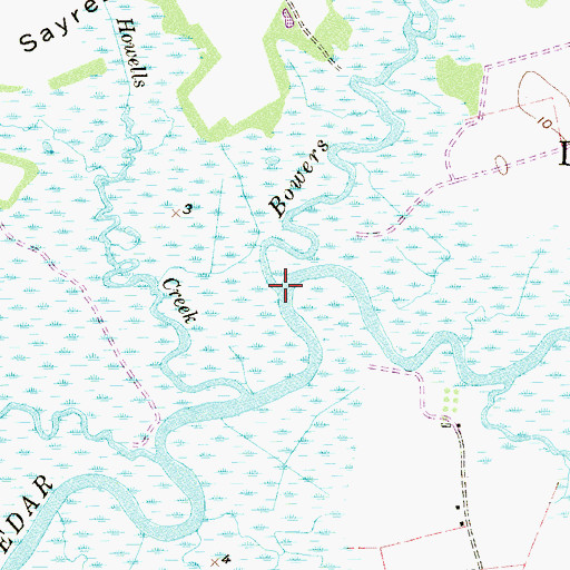 Topographic Map of Bowers Creek, NJ