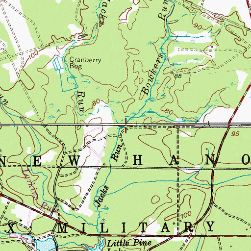 Topographic Map of Bowkers Run, NJ