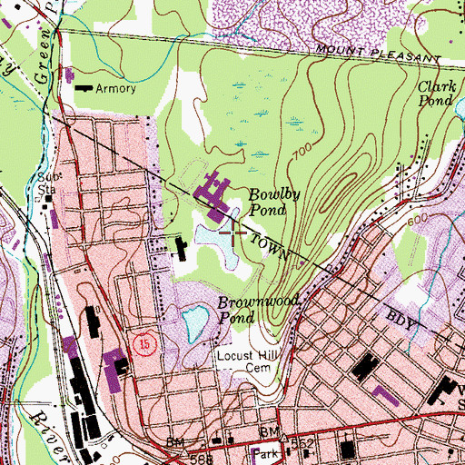 Topographic Map of Bowlby Pond, NJ