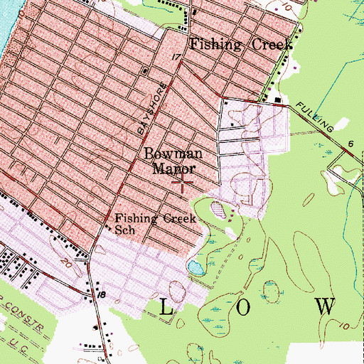 Topographic Map of Bowman Manor, NJ