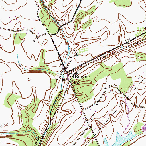 Topographic Map of Bowne, NJ