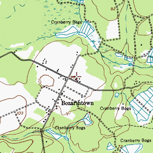 Topographic Map of Bozuretown, NJ