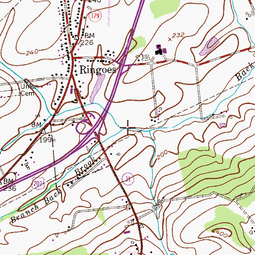 Topographic Map of Branch Back Brook, NJ