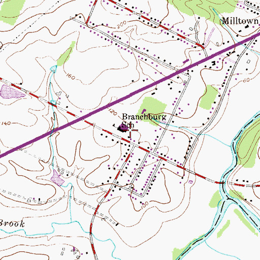 Topographic Map of Old York Elementary School, NJ