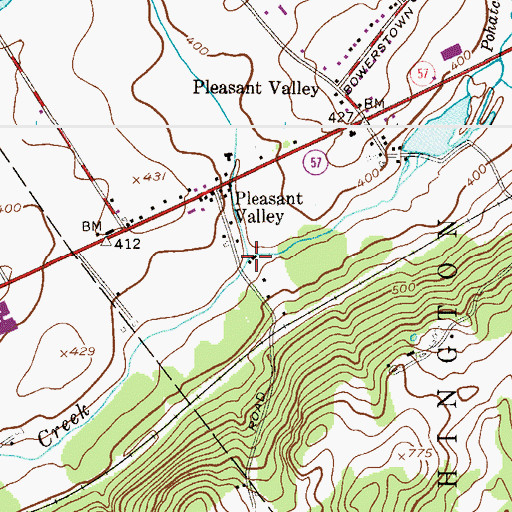 Topographic Map of Brass Castle Creek, NJ