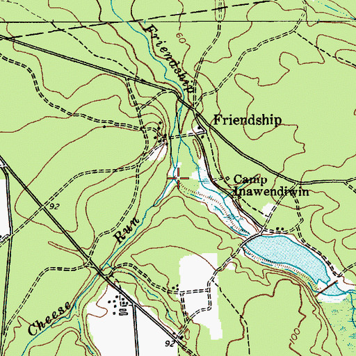 Topographic Map of Bread and Cheese Run, NJ