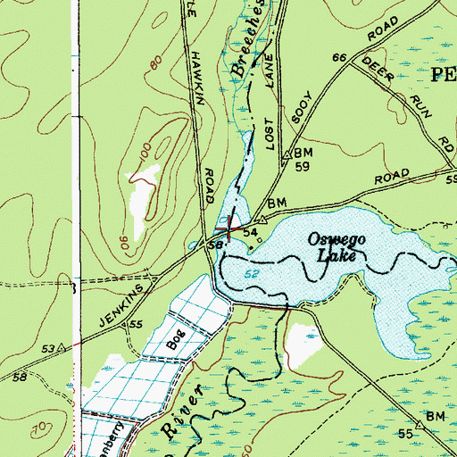 Topographic Map of Breeches Branch, NJ
