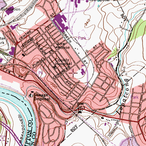 Topographic Map of Bresinger School, NJ