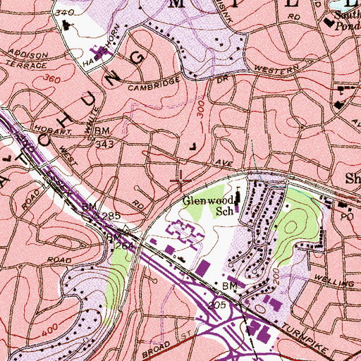 Topographic Map of Briant Park, NJ