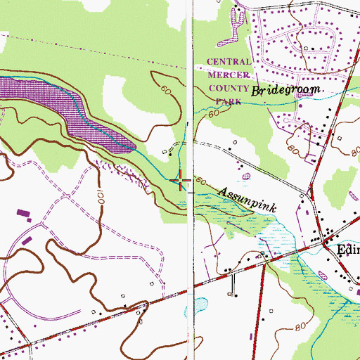 Topographic Map of Bridegroom Run, NJ