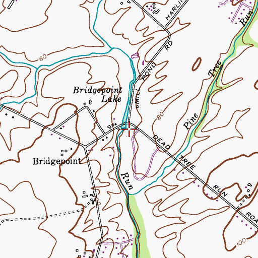 Topographic Map of Bridgepoint Lake, NJ
