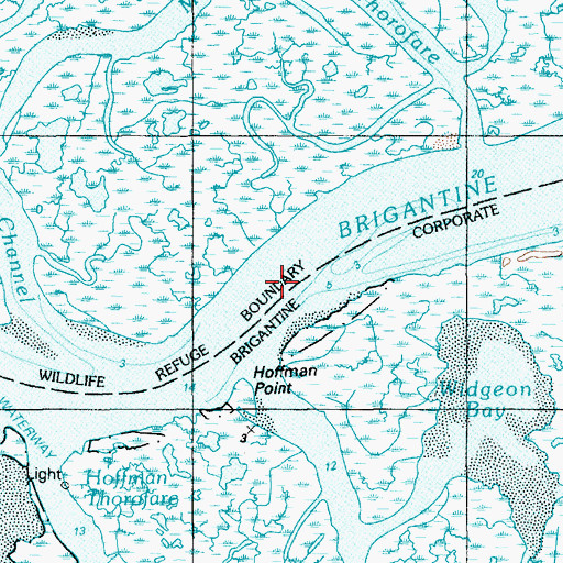 Topographic Map of Brigantine Channel, NJ