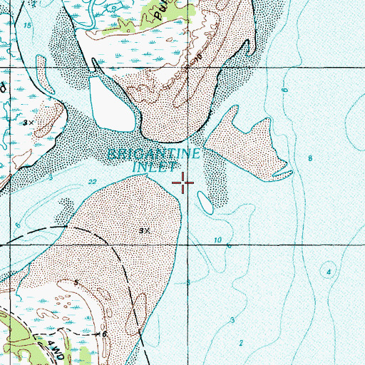 Topographic Map of Brigantine Inlet, NJ