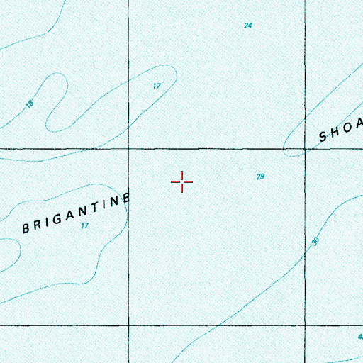 Topographic Map of Brigantine Shoal, NJ