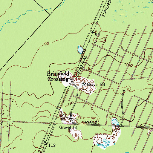 Topographic Map of Brimfield Crossing, NJ