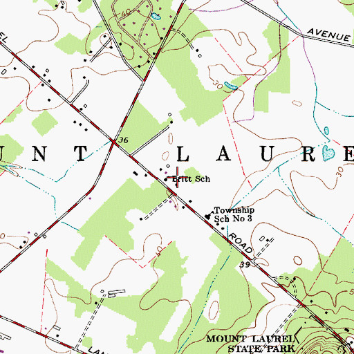 Topographic Map of Britt School, NJ