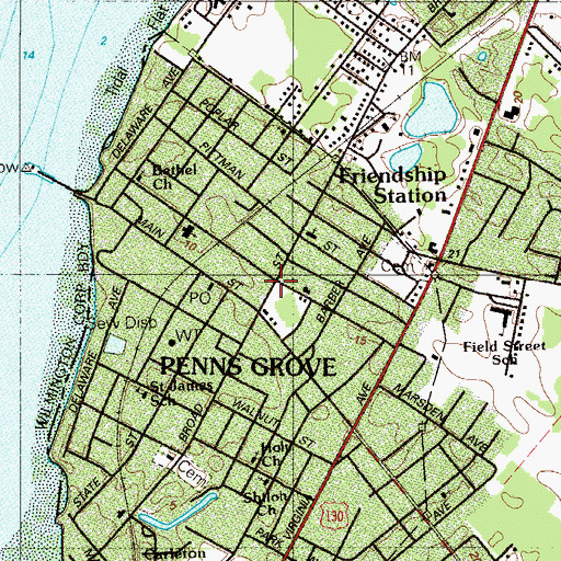Topographic Map of Broad Street School, NJ
