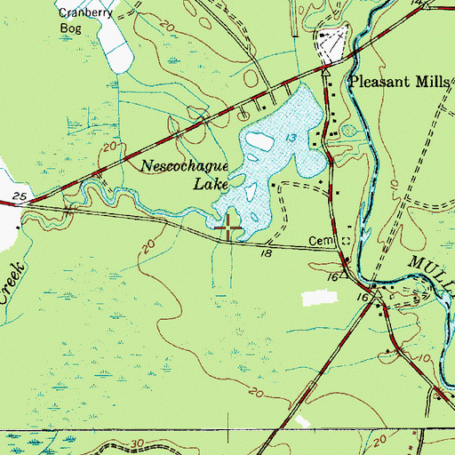 Topographic Map of Brockaways Branch, NJ