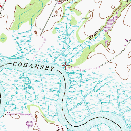 Topographic Map of Browns Run, NJ