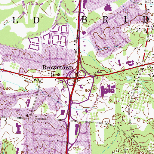 Topographic Map of Browntown, NJ