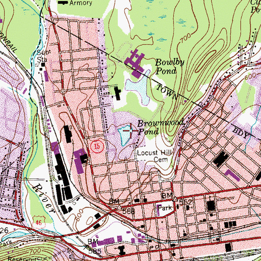 Topographic Map of Brownwood Pond, NJ