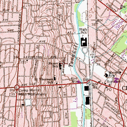 Topographic Map of Edward H Bryan Elementary School, NJ