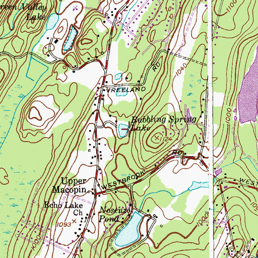 Topographic Map of Bubbling Spring Lake, NJ