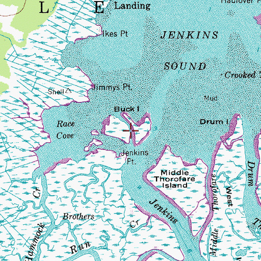 Topographic Map of Buck Island, NJ