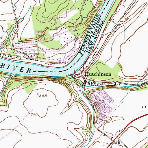 Topographic Map of Buckhorn Creek, NJ
