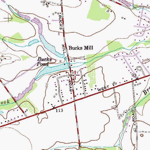 Topographic Map of Bucks Mill, NJ