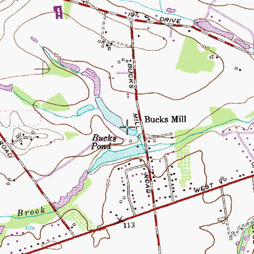 Topographic Map of Bucks Pond, NJ