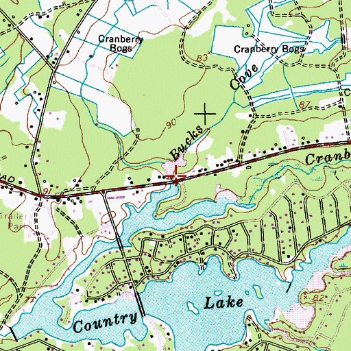 Topographic Map of Bucks Cove Run, NJ
