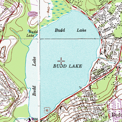 Topographic Map of Budd Lake, NJ