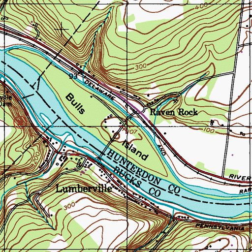 Topographic Map of Bulls Island, NJ
