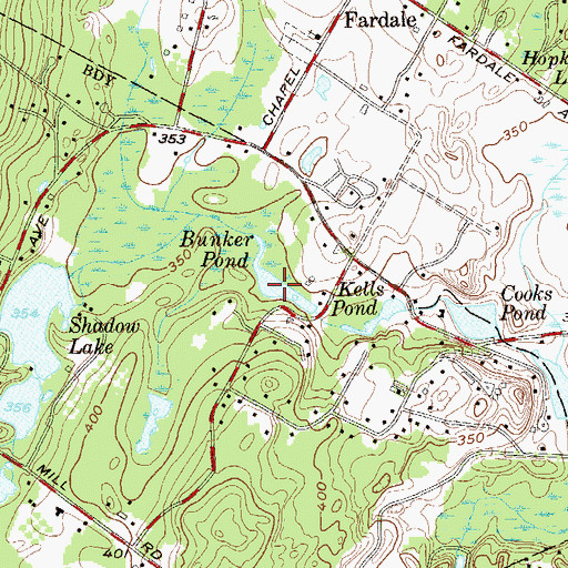 Topographic Map of Bunker Pond, NJ