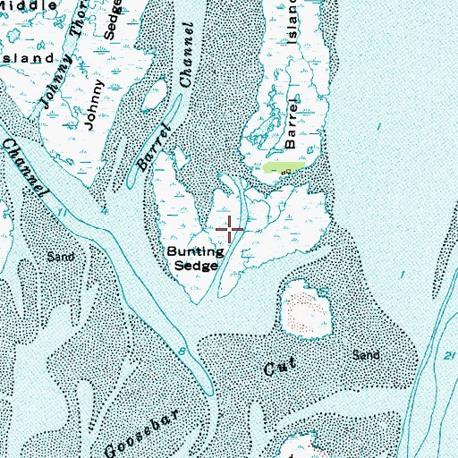 Topographic Map of Bunting Sedge, NJ