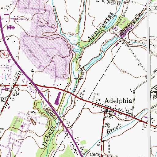 Topographic Map of Burkes Creek, NJ
