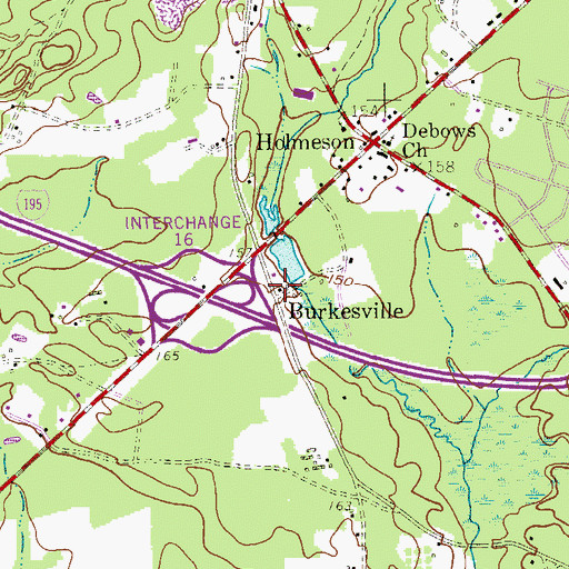 Topographic Map of Burkesville, NJ