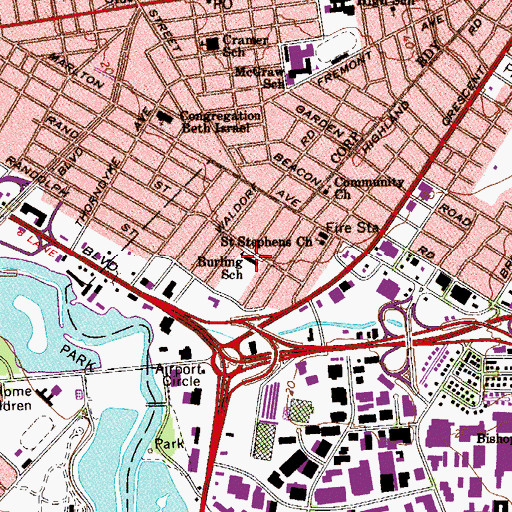 Topographic Map of Albert E Burling Elementary School, NJ