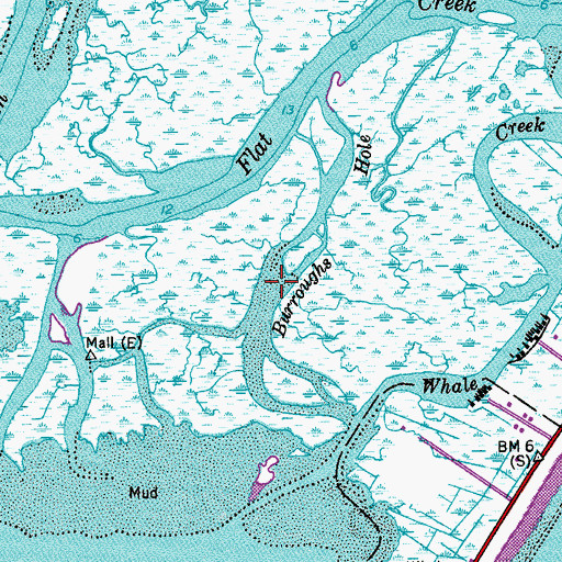 Topographic Map of Burroughs Hole, NJ