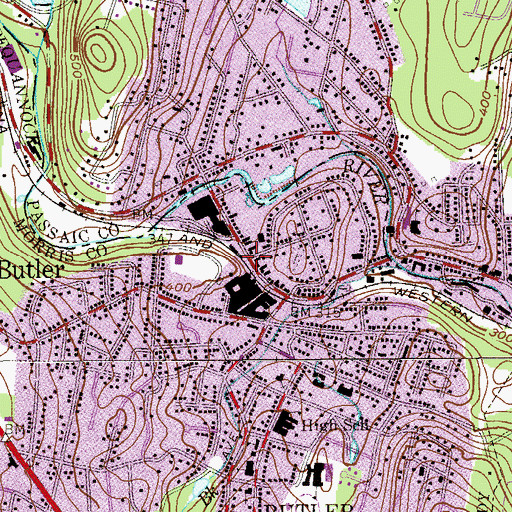 Topographic Map of Butler, NJ