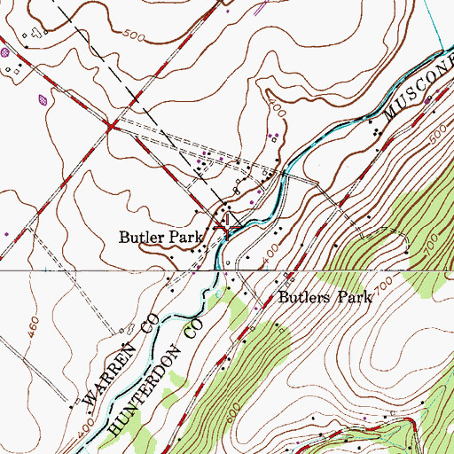 Topographic Map of Butler Park, NJ