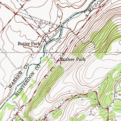 Topographic Map of Butlers Park, NJ